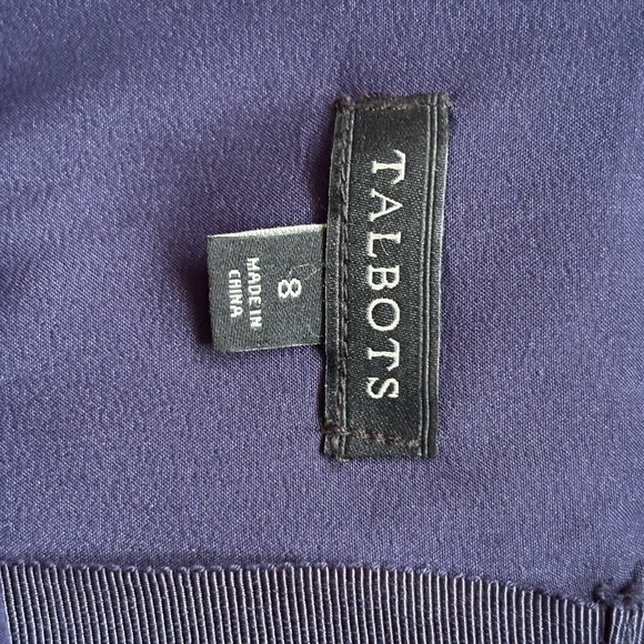 Talbots Strapless Sheath Dress in White and Blue - Picture 8 of 15